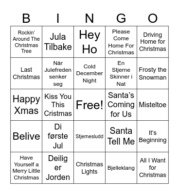 Nyttårsbingo 2025 Bingo Card