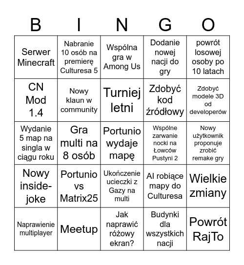 CulturesNation 2026 Bingo Card