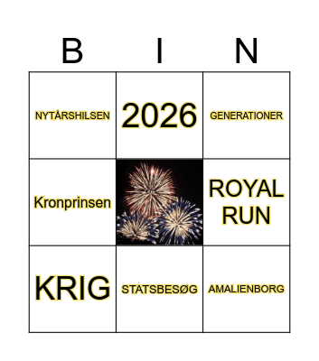 Nytårstale Bingo 2024 Bingo Card