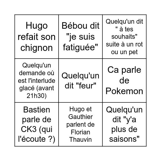 BINGO DE 2025 - D'AURIANE Bingo Card
