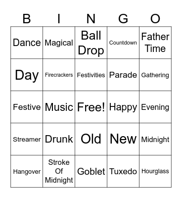 New Years BINGO Card