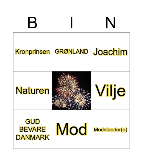 Nytårstale Bingo 2024 Bingo Card