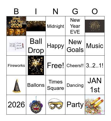 2026 NEW YEAR Bingo Card