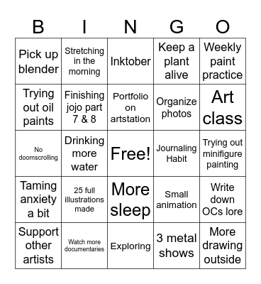 New year BINGO Card