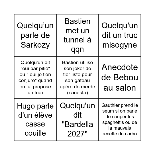 NOUVEL AN - GRILLE DE LAURA Bingo Card