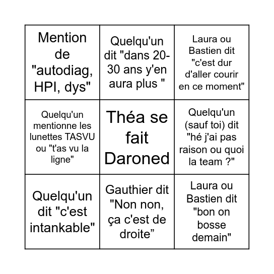 NOUVEL AN - GRILLE DE HUGO Bingo Card