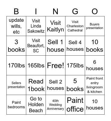 Joy's 2026 Bucket List Bingo Card