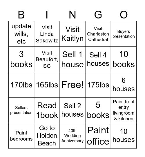 Joy's 2026 Bucket List Bingo Card