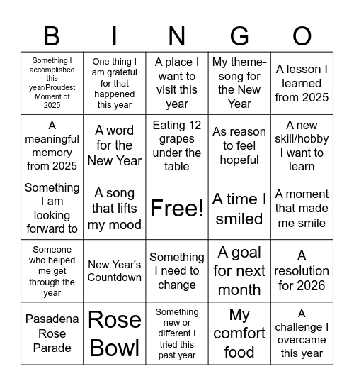 Happy Near Year! Bingo Card