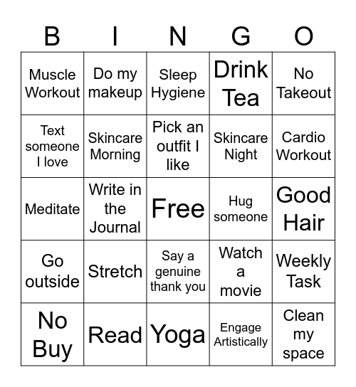 Be Present Bingo Card