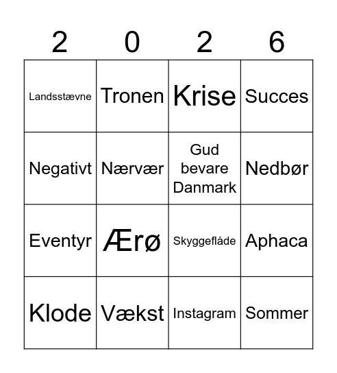 Nytårs bingo Card