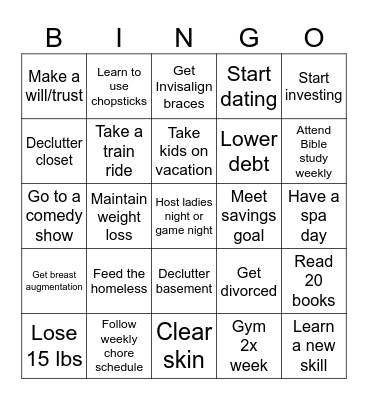 2026   GOALS Bingo Card