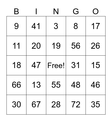 HAPPY NEW YEAR!!! Bingo Card