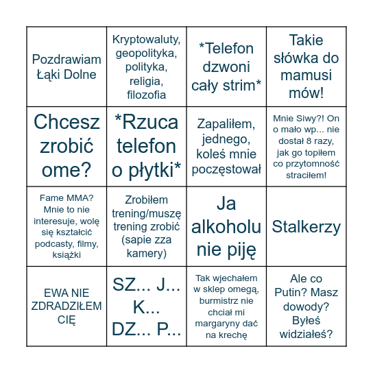 SYLWESTER Z (d)WUJKIEM Bingo Card