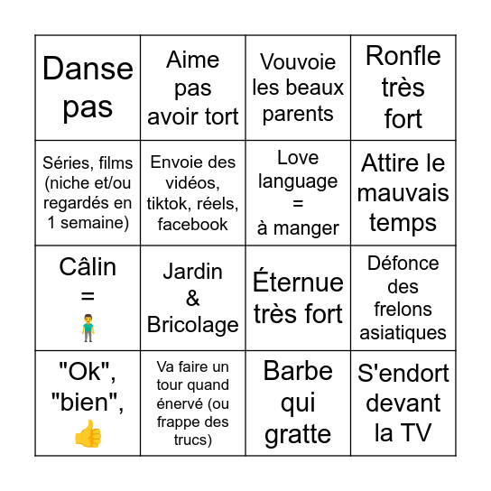 Bingo des darons Bingo Card