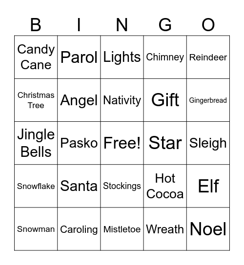 CHRISTMAS BINGO Card