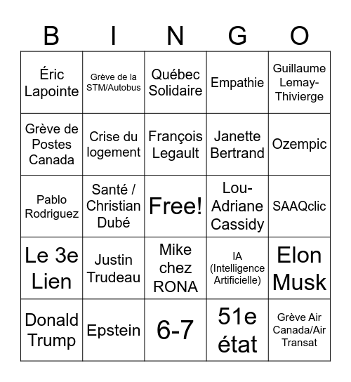 Bye-Bye 2025 Bingo Card