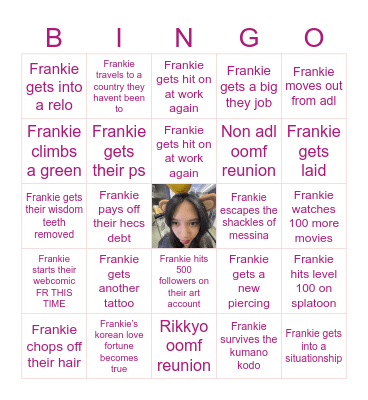 Frankie Bingo 2026 Bingo Card