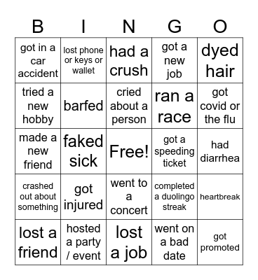 NEW YEARS BINGO 2026 Bingo Card