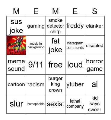 offensive and unusual memes Bingo Card