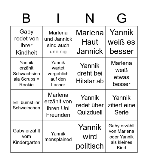 Helmker Silvesterbingo Card