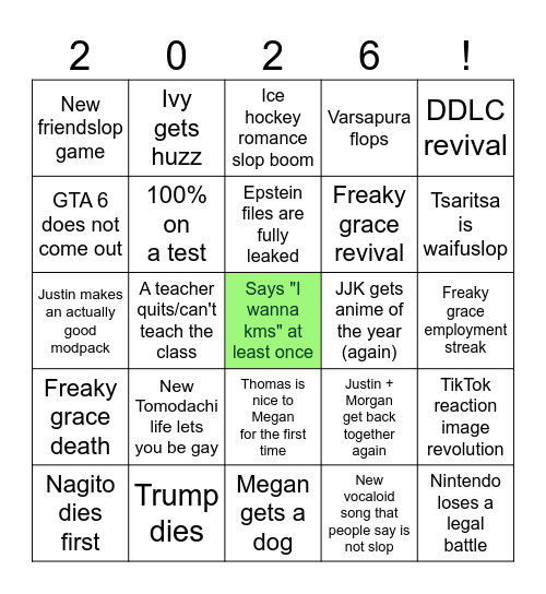 2026 Bingo Card