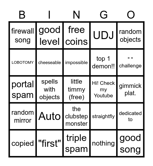gd  bingo Card