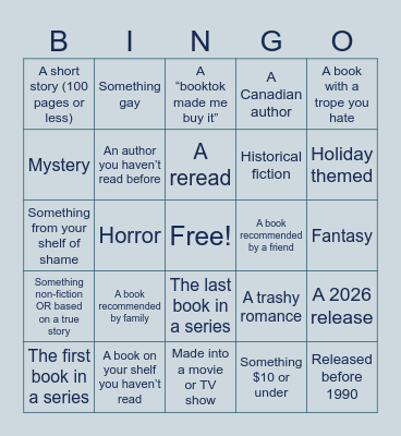 Alixs Book Bingo :) Bingo Card