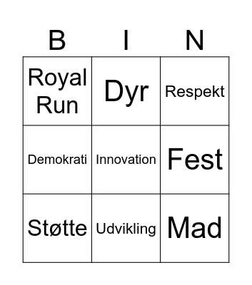 Kort 4 Bingo Card