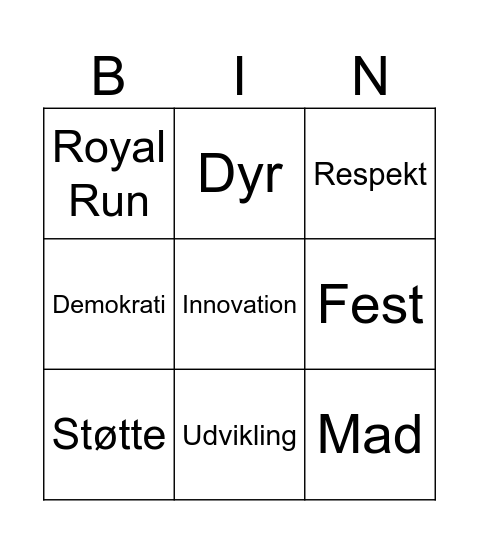Kort 4 Bingo Card