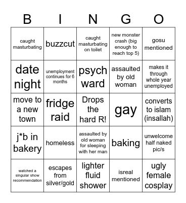 Angelo's 2026 adventure Bingo Card