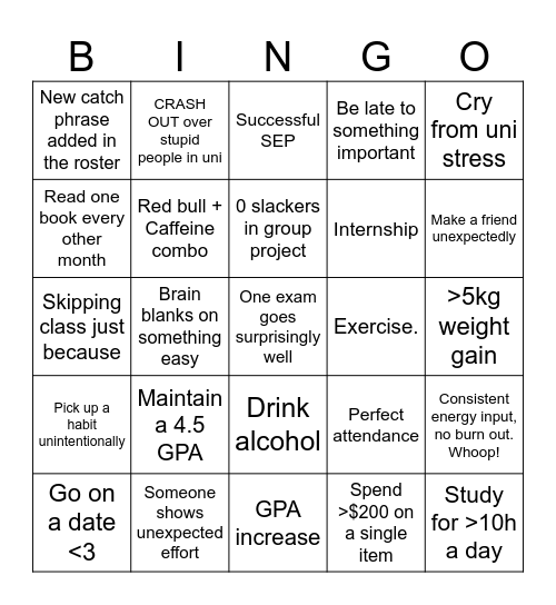 2025 Bingo Card