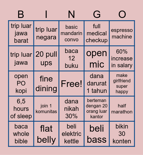 2026 Bingo Card