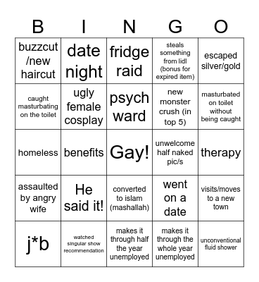 Angelo's 2026 Adventure Bingo Card