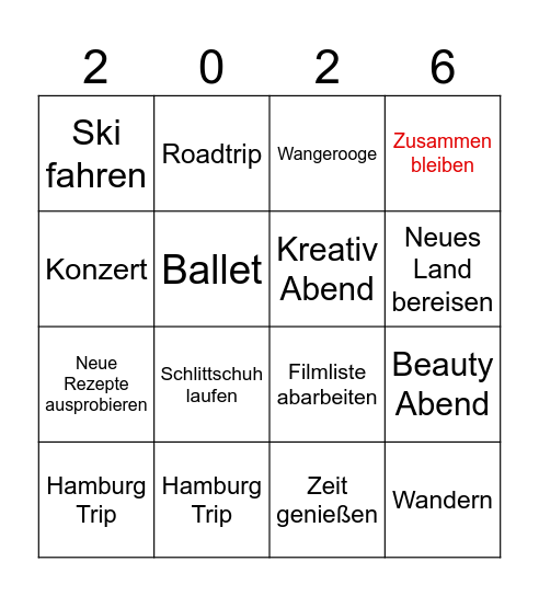 Carl & Lotti Bingo Card