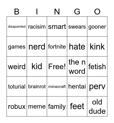hub comments Bingo Card