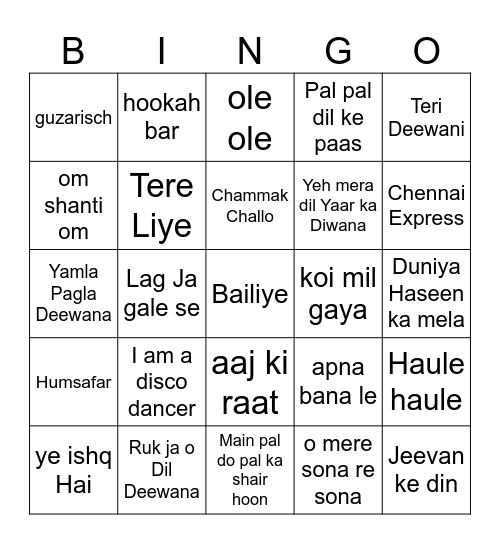 muziekbingo: oud en nieuw 2025 Bingo Card