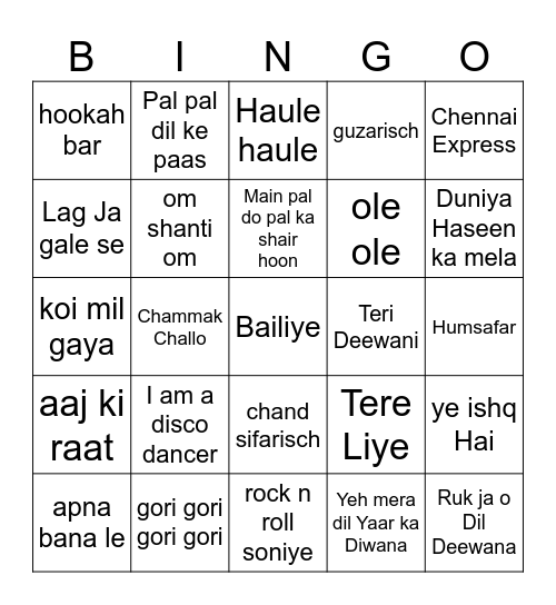 muziekbingo: oud en nieuw 2025 Bingo Card