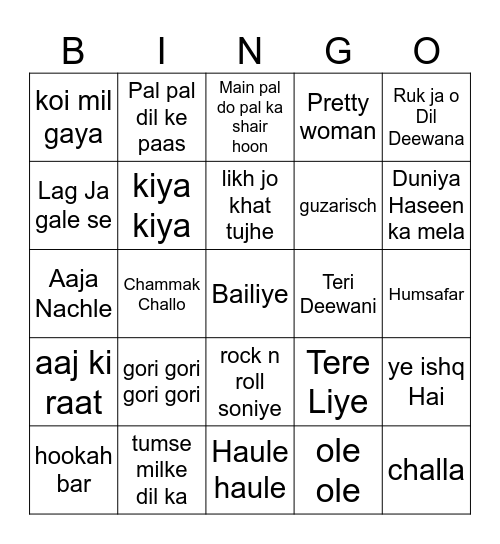muziekbingo: oud en nieuw 2025 Bingo Card
