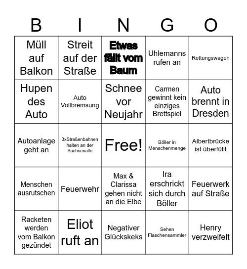 Silvester Bingo Card