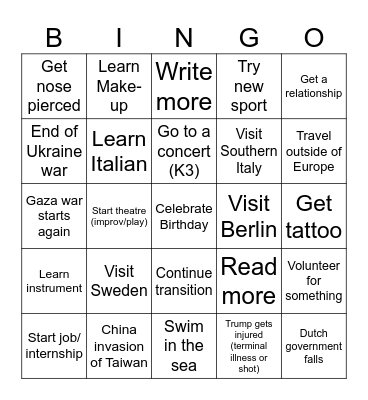 2026 Bingo Card