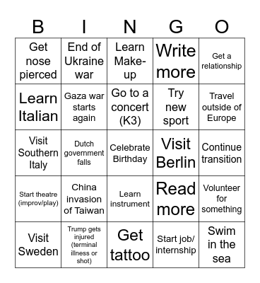 2026 Bingo Card