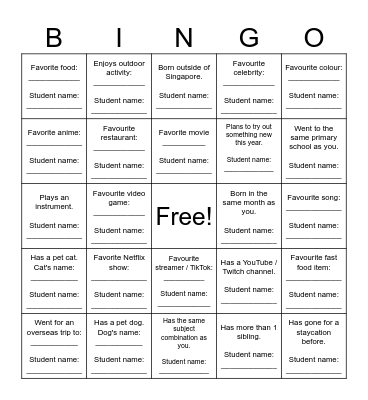 Human Bingo Card