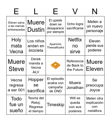 Stranger Things Bingo Card