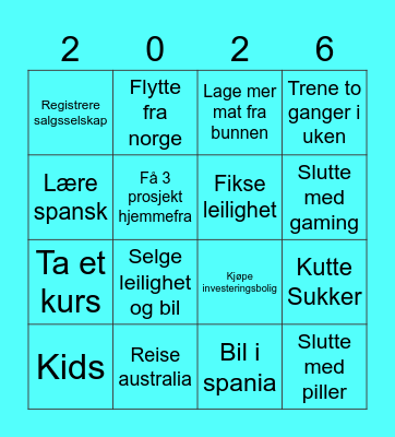 Nyttårsforsett Bingo Card
