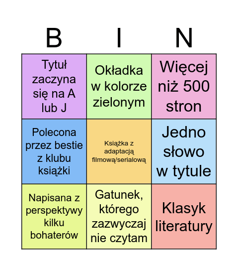 Book Bingo (Small Effort Edition) Bingo Card