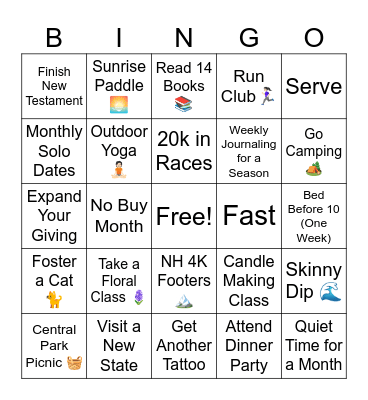 2026 💝 Bingo Card