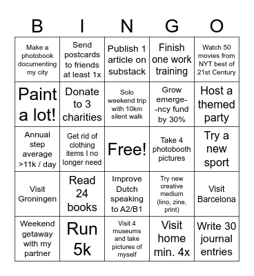 2026 bingon Bingo Card
