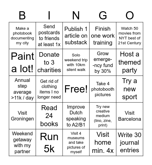 2026 bingon Bingo Card