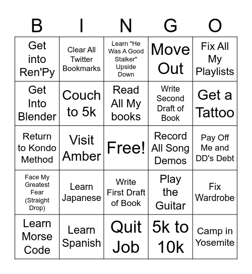 Beebo Bingo Card